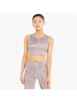 Damenoberteil PUMA STUDIO AOP CROP TANK 521561-18 WACHTEL