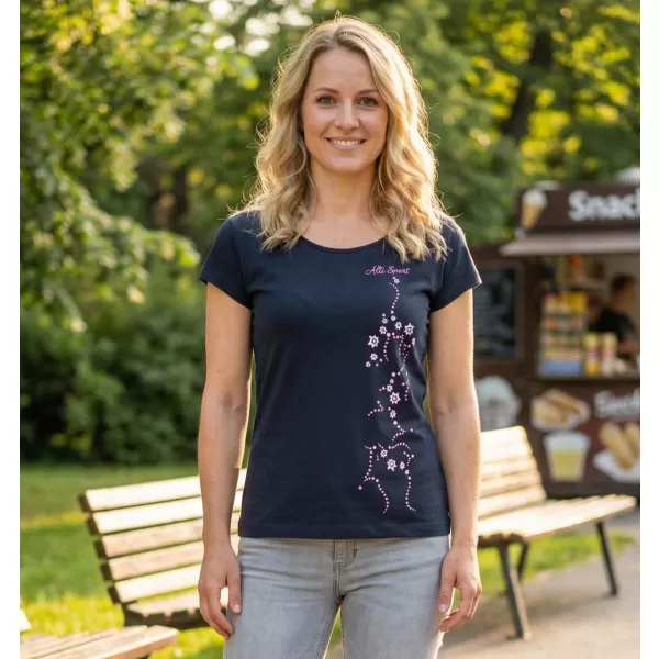 Damen-T-Shirt ALTISPORT ALW133122 NAVY BLAU 