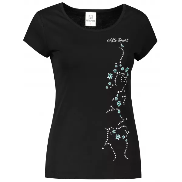  Damen-T-Shirt ALTISPORT ALW133122 SCHWARZ UND BLAU 