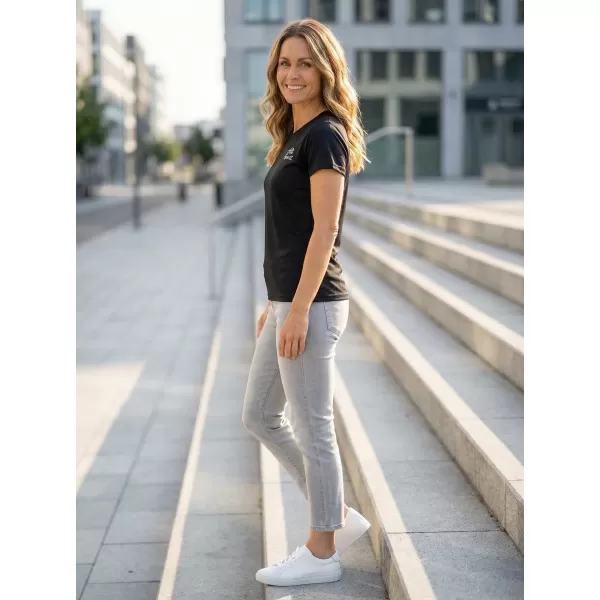  Funktions-T-Shirt für Damen ALTISPORT ALW056140 SCHWARZ UND WEIß 