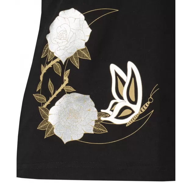  Damen-T-Shirt ALTISPORT ALW146122 SCHWARZ UND GOLD 