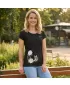 Damen-T-Shirt ALTISPORT ALW146122 SCHWARZ UND GOLD