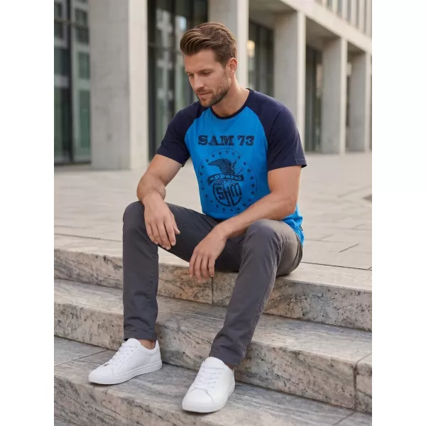  Herren-T-Shirt mit kurzen Ärmeln SAM 73 JORDAN MT 805 LEUCHTEND BLAU 