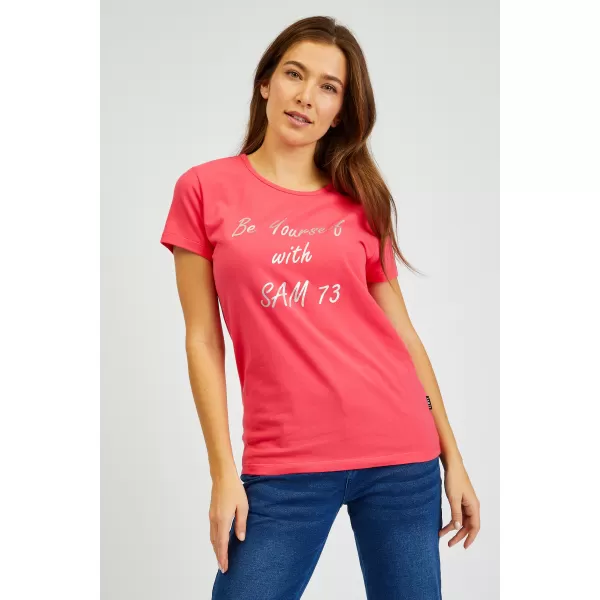  Damen-T-Shirt mit kurzen Ärmeln SAM 73 RENÉE WT 842 LEUCHTEND ROSA 