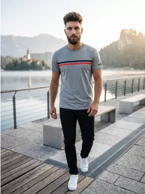 Herren-T-Shirt mit kurzen Ärmeln SAM 73 LARRY MT 803 GRAU