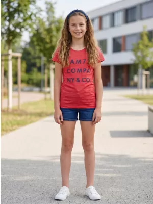 Mädchen-T-Shirt mit kurzen Ärmeln SAM 73 ABLAKA GT 568 LEUCHTEND ROSA