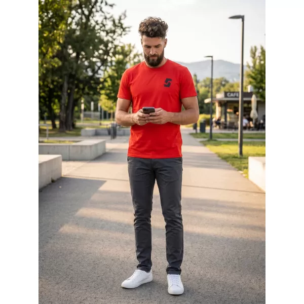  Herren-T-Shirt mit kurzen Ärmeln SAM 73 DOUGALL MT 801 ROT 
