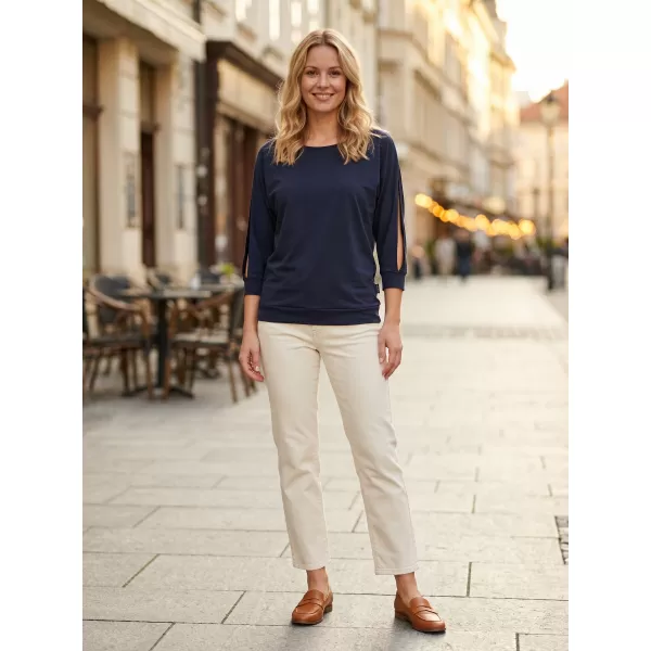  Damen-T-Shirt mit 3/4-Ärmeln SAM 73 VIVIAN WT 863 DUNKELBLAU 
