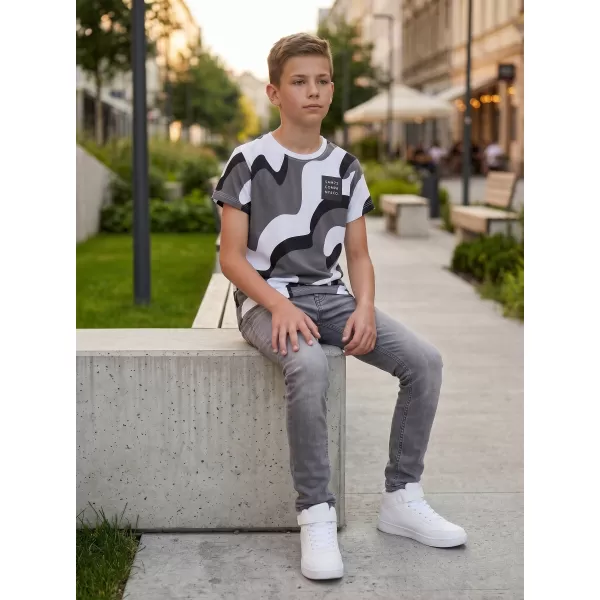  Boy T -Shirt mit kurzen Ärmeln SAM 73 OSCAR BT 555 SCHWARZ 