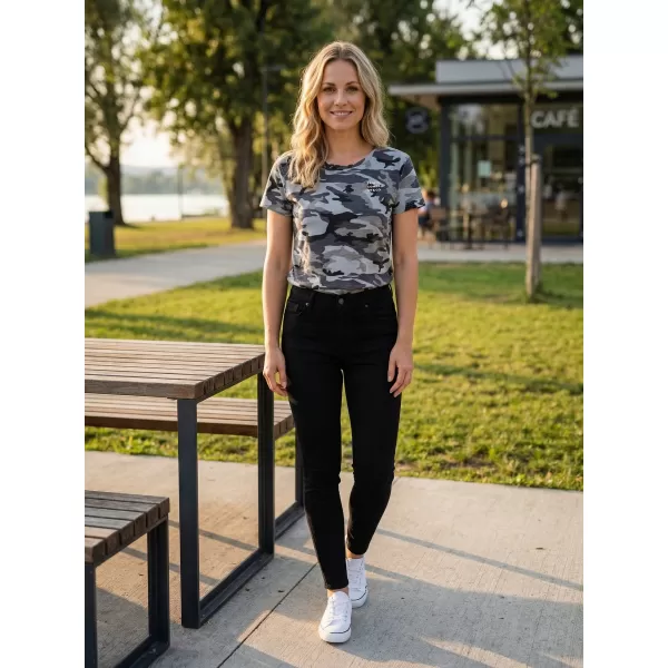  Frauen t -Shirt mit kurzen Ärmeln SAM 73 NORA WT 849 SCHWARZ 