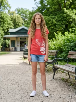 Mädchen-T-Shirt mit kurzen Ärmeln SAM 73 STEPHANIE GT 562 LEUCHTEND ROSA