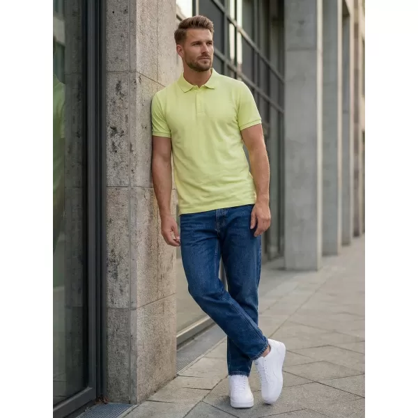  Herren-T-Shirt mit Kragen SAM 73 HENRY MT 788 SVĚTLE GRÜNLICHES GELB 