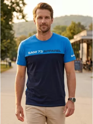 Herren t -Shirt mit kurzen Ärmeln SAM 73 MALCOLM MT 800 HELLBLAU