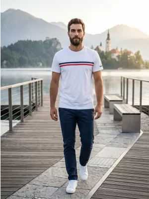 Herren t -Shirt mit kurzen Ärmeln SAM 73 LARRY MT 803 WEIß
