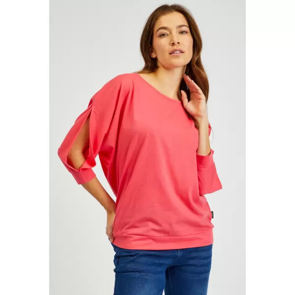  Damen-T-Shirt mit 3/4-Ärmeln SAM 73 VIVIAN WT 863 LEUCHTEND ROSA 