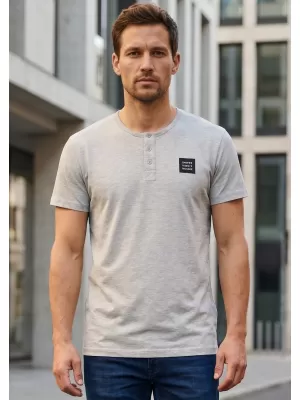 Herren-T-Shirt mit kurzen Ärmeln SAM 73 GIDEON MT 804 HELLGRAU