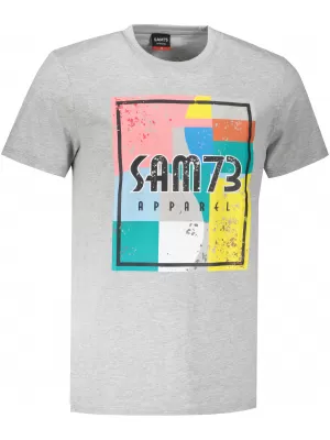 Herren-T-Shirt mit kurzen Ärmeln SAM 73 ELIJAH MT 789 HELLGRAU