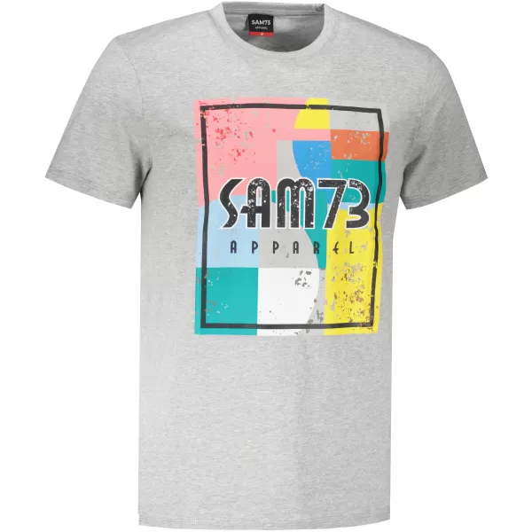  Herren-T-Shirt mit kurzen Ärmeln SAM 73 ELIJAH MT 789 HELLGRAU 