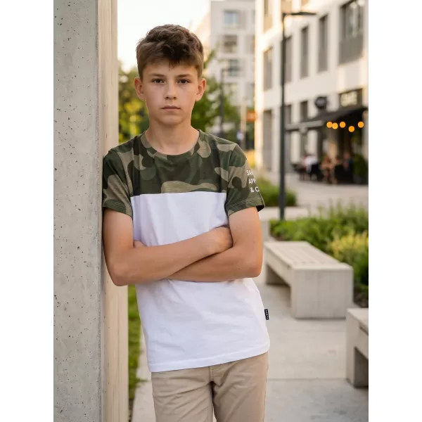  Jungen-T-Shirt mit kurzen Ärmeln SAM 73 MOSES BT 556 WEIß 