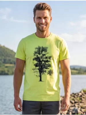 Herren-T-Shirt mit kurzen Ärmeln SAM 73 JAMES MT 790 HELLGELB