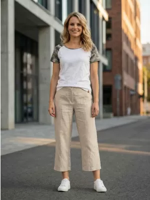 Damen-T-Shirt mit kurzen Ärmeln SAM 73 ROSE WT 850 WEIß
