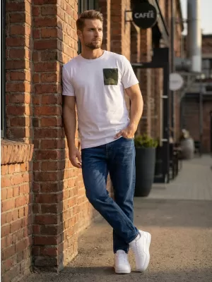 Herren-T-Shirt mit kurzen Ärmeln SAM 73 SEAN MT 796 WEIß