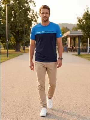Herren t -Shirt mit kurzen Ärmeln SAM 73 MALCOLM MT 800 HELLBLAU