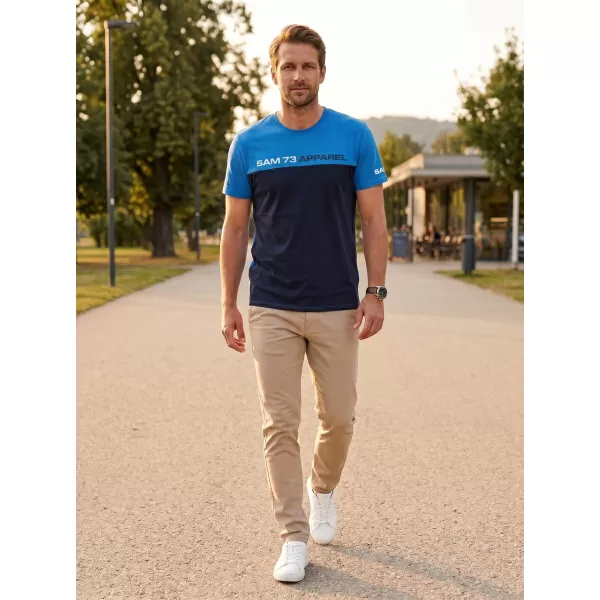  Herren t -Shirt mit kurzen Ärmeln SAM 73 MALCOLM MT 800 HELLBLAU 