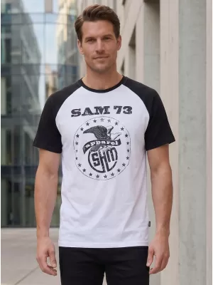 Herren-T-Shirt mit kurzen Ärmeln SAM 73 JORDAN MT 805 WEIß