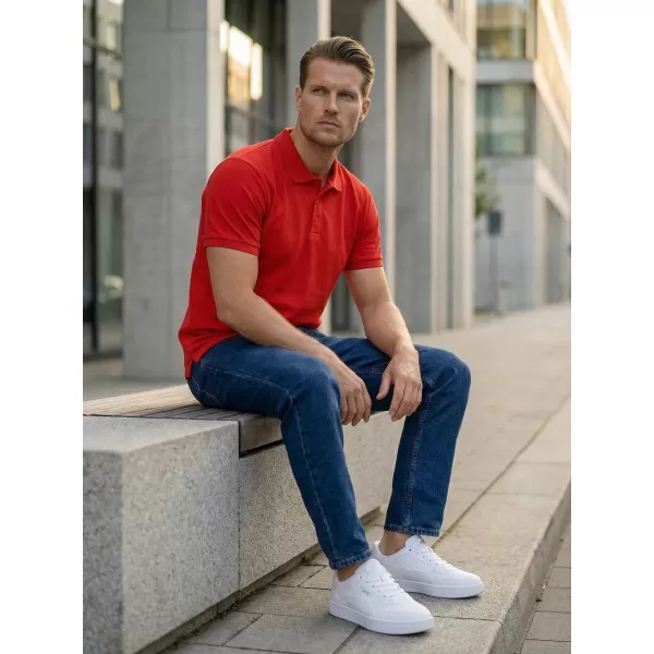  Herren-T-Shirt mit Kragen SAM 73 HENRY MT 788 ROT-ORANGE 