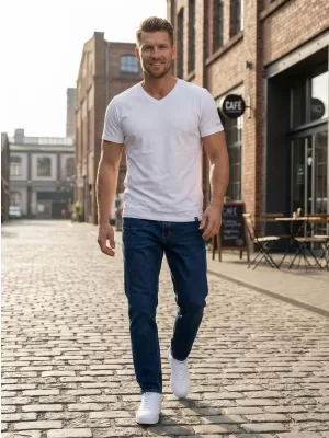 Herren-T-Shirt mit kurzen Ärmeln SAM 73 LEONARD MT 793 WEIß