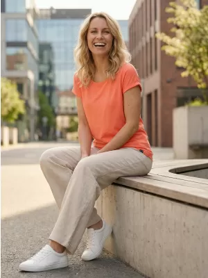 Damen-T-Shirt mit kurzen Ärmeln SAM 73 ELVIRA WT 857 HELLORANGE