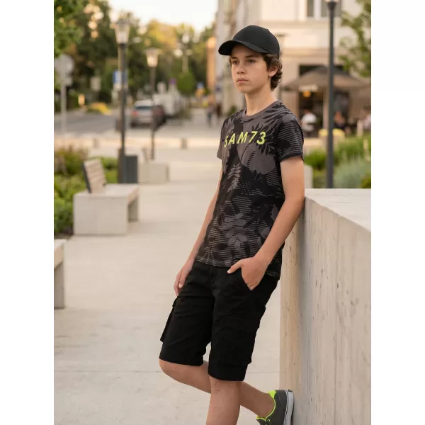  Boy T -Shirt mit kurzen Ärmeln SAM 73 THEODORE BT 563 SCHWARZ 