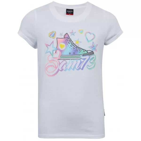  Mädchen-T-Shirt mit kurzen Ärmeln SAM 73 URSULA GT 563 WEIß 