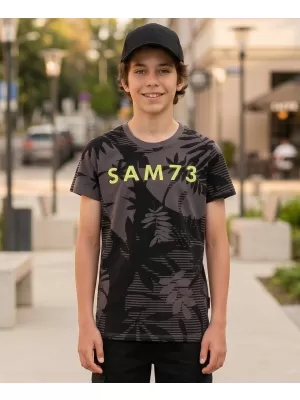 Boy T -Shirt mit kurzen Ärmeln SAM 73 THEODORE BT 563 SCHWARZ
