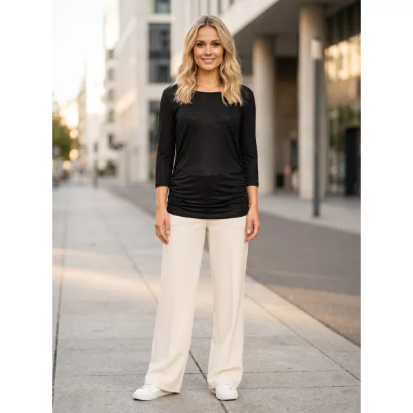  Frauen t -Shirt mit 3/4 Ärmeln SAM 73 SHERRY WT 864 SCHWARZ 