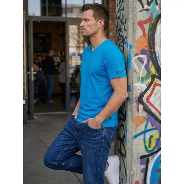  Herren-T-Shirt mit kurzen Ärmeln SAM 73 LEONARD MT 793 LEUCHTEND BLAU 