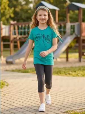 Mädchen-T-Shirt mit kurzen Ärmeln SAM 73 RAELYN GT 567 TÜRKIS