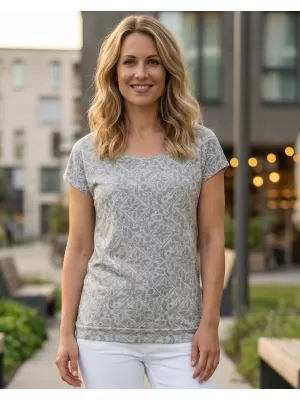 Damen-T-Shirt mit kurzen Ärmeln SAM 73 CINDY WT 859 HELLGRAU