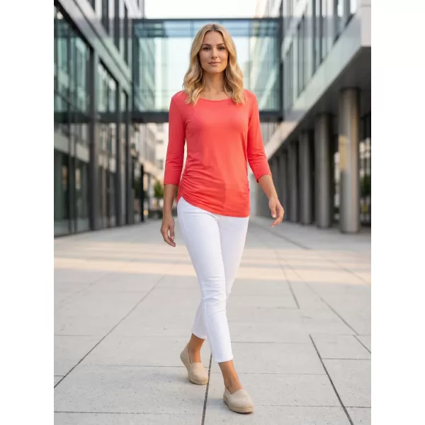  Damen-T-Shirt mit 3/4-Ärmeln SAM 73 SHERRY WT 864 LEUCHTEND ROSA 