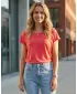 Damen-T-Shirt mit kurzen Ärmeln SAM 73 NASKA WT 858 LEUCHTEND ROSA