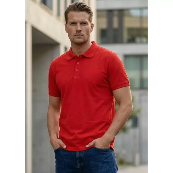  Herren-T-Shirt mit Kragen SAM 73 HENRY MT 788 ROT-ORANGE 