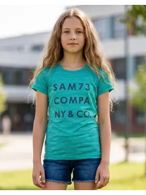 Mädchen-T-Shirt mit kurzen Ärmeln SAM 73 ABLAKA GT 568 TÜRKIS