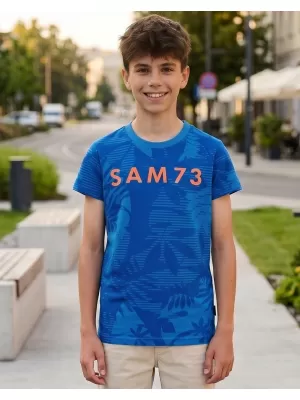 Jungen-T-Shirt mit kurzen Ärmeln SAM 73 THEODORE BT 563 LEUCHTEND BLAU