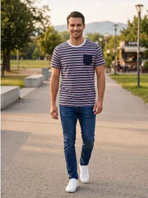 Herren-T-Shirt mit kurzen Ärmeln SAM 73 MARTIN MT 794 WEIß