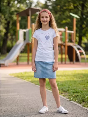 Mädchen-T-Shirt mit kurzen Ärmeln SAM 73 ALAINA GT 564 WEIß