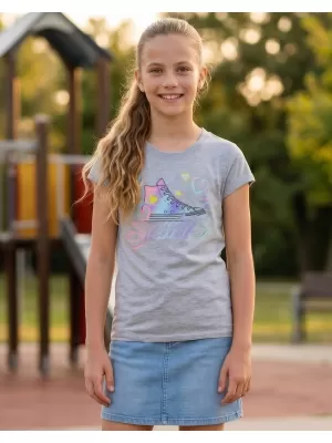 Mädchen-T-Shirt mit kurzen Ärmeln SAM 73 URSULA GT 563 HELLGRAU