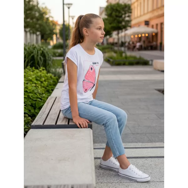  Mädchen-T-Shirt mit kurzen Ärmeln SAM 73 AVERIE GT 566 WEIß 