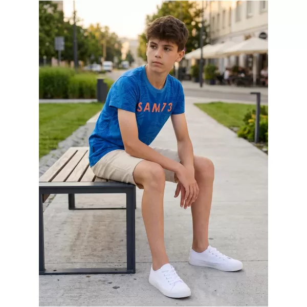  Jungen-T-Shirt mit kurzen Ärmeln SAM 73 THEODORE BT 563 LEUCHTEND BLAU 