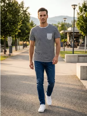 Herren-T-Shirt mit kurzen Ärmeln SAM 73 MARTIN MT 794 HELLGRAU